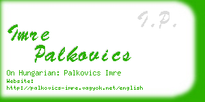imre palkovics business card